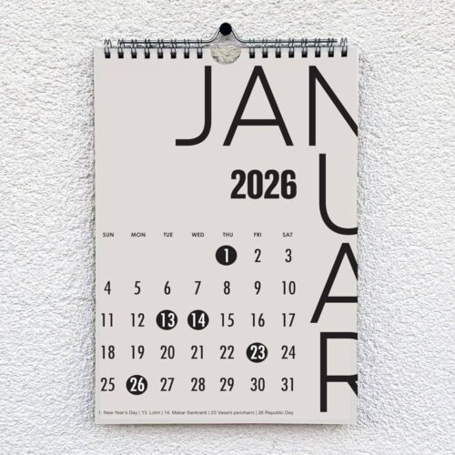 2026 Minimal Wall Calendar – Modern Office & Home