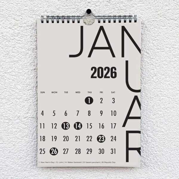 2026 Minimal Wall Calendar – Modern Office & Home
