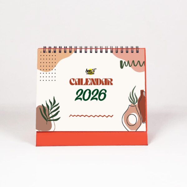 2026 Desk Calendar with Wooden Stand – Table Top