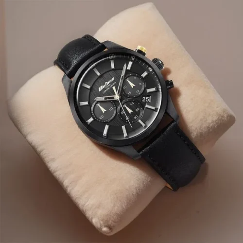 Sport Chronograph Watch – Black Silicone Strap