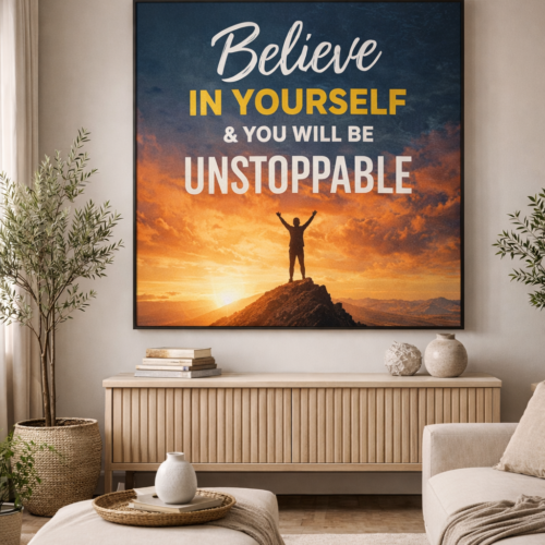 Motivational Quote Wall Art – Office & Study Decor