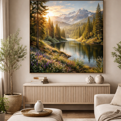 Nature Landscape Canvas Wall Art – Mountain View