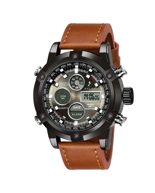 Classic Leather Strap Watch – Brown